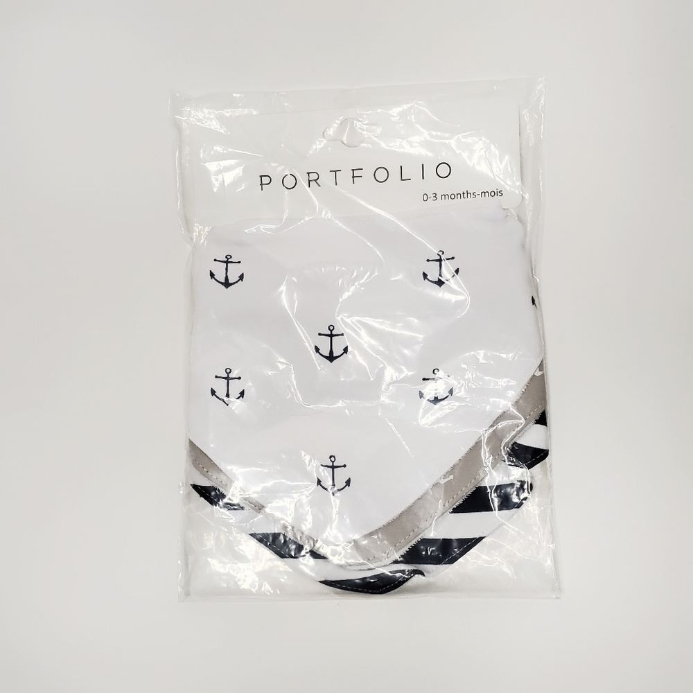 PORTFOLIO Baby Bibs Pack of 3 Nautical 0-3M